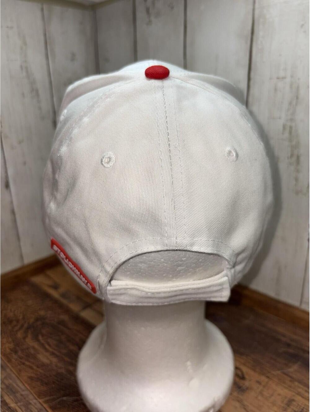 STOLI Vodka White Cap Hat Adjustable Strapback Red Accents Stolichnaya Script - Picture 4 of 10